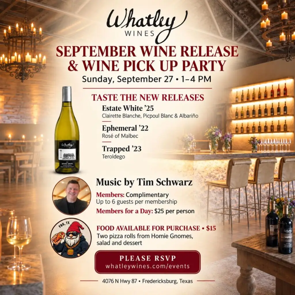 Wine Release and Pick Up Party September 27 2026